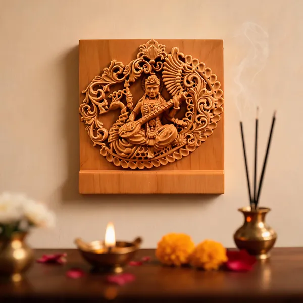 Saraswati_Boxwood_Hand-Carved_Wall_Relief_Panel_Light_Cream