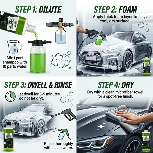 Wooxauto_Car_Wash_Combo_|_Snow_Foam_Wash_Shampoo_500ml_+_Microfiber_Cloth_30x40cm_250GSM_|_Car_Cleaning_Kit_|_pH_Balanced_Foam_Shampoo_with_Detailing_Cloth