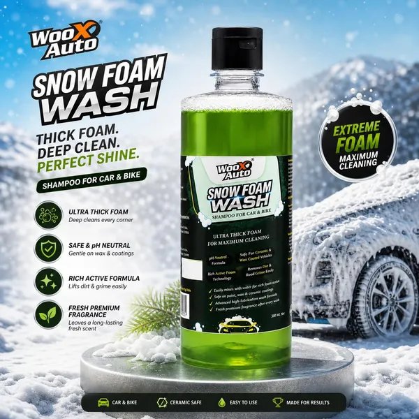 Wooxauto_Car_Wash_Combo_|_Snow_Foam_Wash_Shampoo_500ml_+_Microfiber_Cloth_30x40cm_250GSM_|_Car_Cleaning_Kit_|_pH_Balanced_Foam_Shampoo_with_Detailing_Cloth