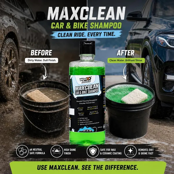 Wooxauto_Wash_&_Shine_Combo_|_Maxclean_Car_&_Bike_Shampoo_500ml_+_Xtreme_Shine_Multipurpose_Polish_500ml_|_Car_Cleaning_&_Polishing_Kit