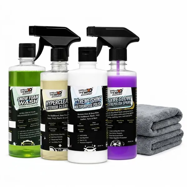 Wooxauto_Complete_Car_Care_Kit_|_5-in-1_Set_|_Snow_Foam_Shampoo_+_Interior_Cleaner_+_Xtreme_Shine_Polish_+_Tyre_Glow_+_2x_Microfiber_Cloth_|_Car_Detailing_Gift_Set