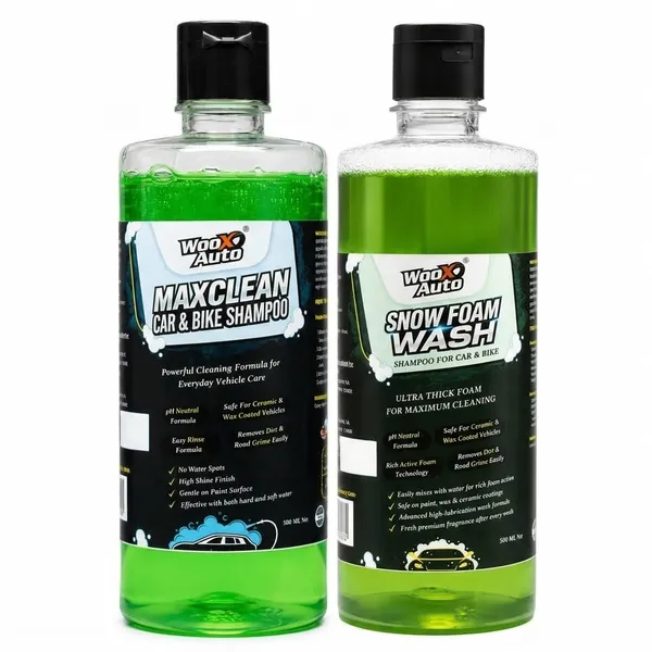 Wooxauto_Twin_Shampoo_Combo_|_Snow_Foam_Wash_Shampoo_500ml_+_Maxclean_Car_&_Bike_Shampoo_500ml_|_Car_Wash_Shampoo_Value_Pack_|_1_Litre_Total