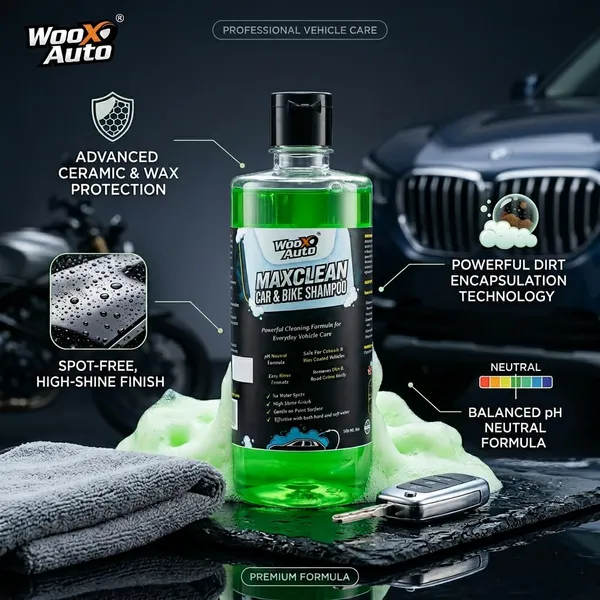 Wooxauto_Twin_Shampoo_Combo_|_Snow_Foam_Wash_Shampoo_500ml_+_Maxclean_Car_&_Bike_Shampoo_500ml_|_Car_Wash_Shampoo_Value_Pack_|_1_Litre_Total
