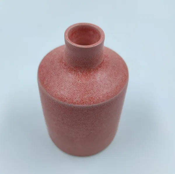 Studio_Pottery_Cylindrical_Bud_Vase|_Miniature_Stoneware_Pottery_Flower_Vase|Handglazed_Matte_Finish|_4"_Height_(Peach)
