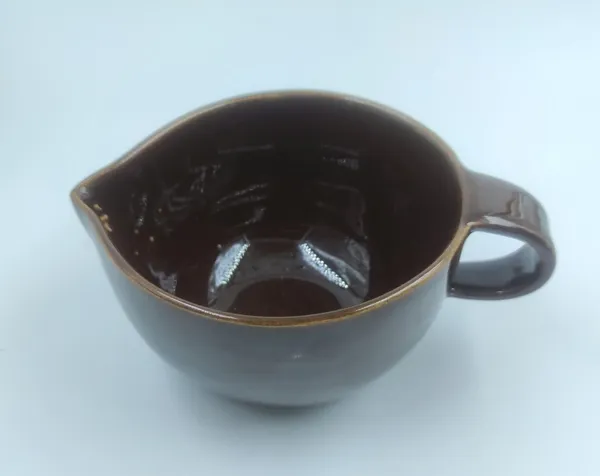 Studio_Pottery_Cream_&_Milk_Jar_In_Gloss_Finish|_Sauce_Boat|_Handglazed_Ceramic_Serveware|_Ceramic_Creamer_For_Coffee-Tea_With_A_Handle|_Milk_Jar_(Chocolate_Brown)