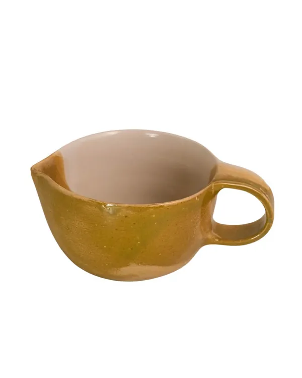 Studio_Pottery_Cream_&_Milk_Jar_In_Gloss_Finish|_Sauce_Boat|_Handglazed_Ceramic_Serveware|_Ceramic_Creamer_For_Coffee-Tea_With_A_Handle|_Milk_Jar_(Olive_Green-Cream)