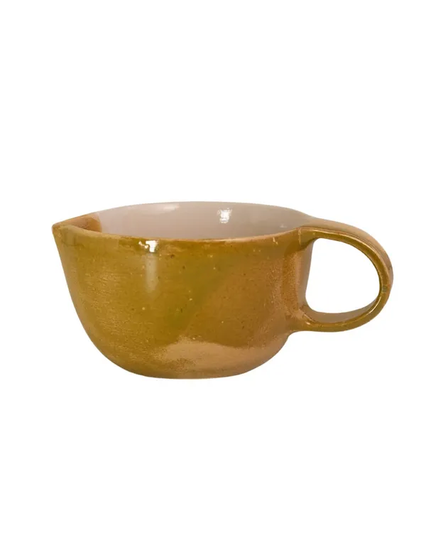 Studio_Pottery_Cream_&_Milk_Jar_In_Gloss_Finish|_Sauce_Boat|_Handglazed_Ceramic_Serveware|_Ceramic_Creamer_For_Coffee-Tea_With_A_Handle|_Milk_Jar_(Olive_Green-Cream)