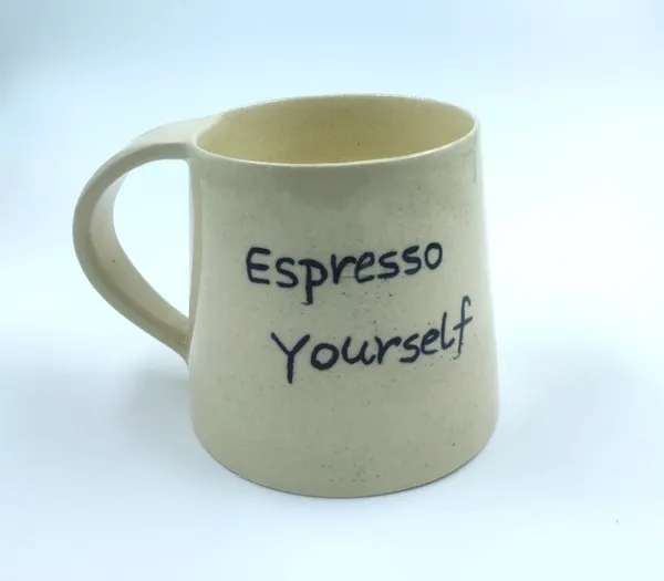 Handmade_Stoneware_Coffee_Mug_–_“Espresso_Yourself”_Quote_|_Artisan_Ceramic_Mug_With_Hand-Painted_Typography