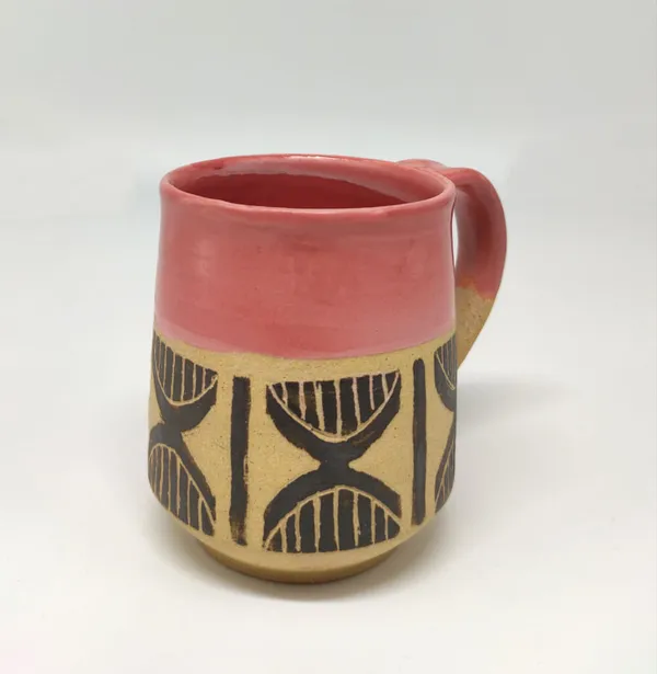 Studio_Pottery_Pink-Beige_Matte-Gloss_Cofee_Mug