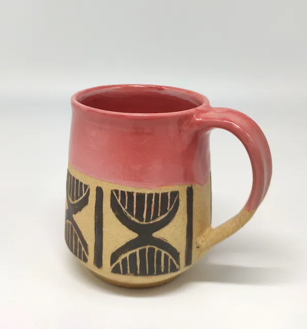 Studio_Pottery_Pink-Beige_Matte-Gloss_Cofee_Mug