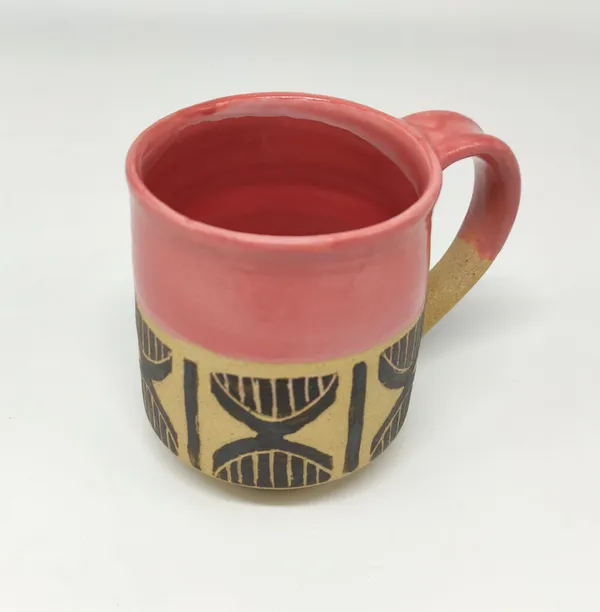 Studio_Pottery_Pink-Beige_Matte-Gloss_Cofee_Mug