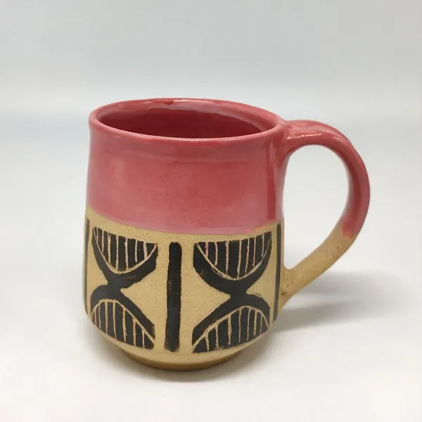 Studio_Pottery_Pink-Beige_Matte-Gloss_Cofee_Mug