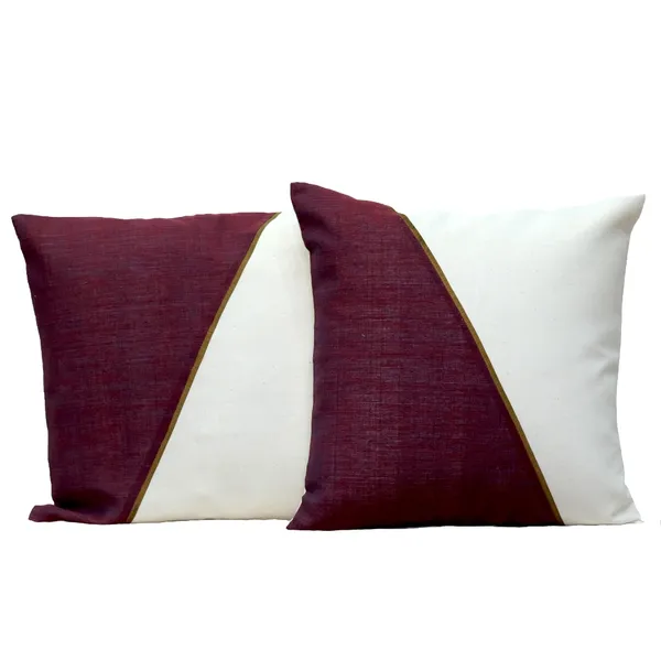 Maroon_&_Cream_Malkha_Cushion_Covers(Set_Of_2)|16"X16"