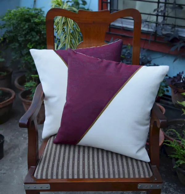 Maroon_&_Cream_Malkha_Cushion_Covers(Set_Of_2)|16"X16"