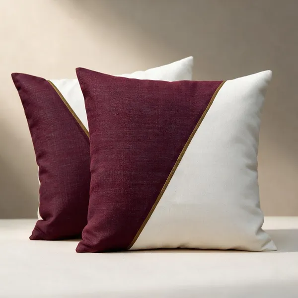 Maroon_&_Cream_Malkha_Cushion_Covers(Set_Of_2)|16"X16"