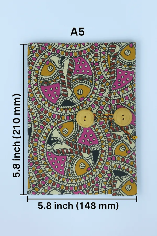 Handmade_Pink-Black_Quirky_Fish_Block_Printed_Fabric_Cover_Notebook