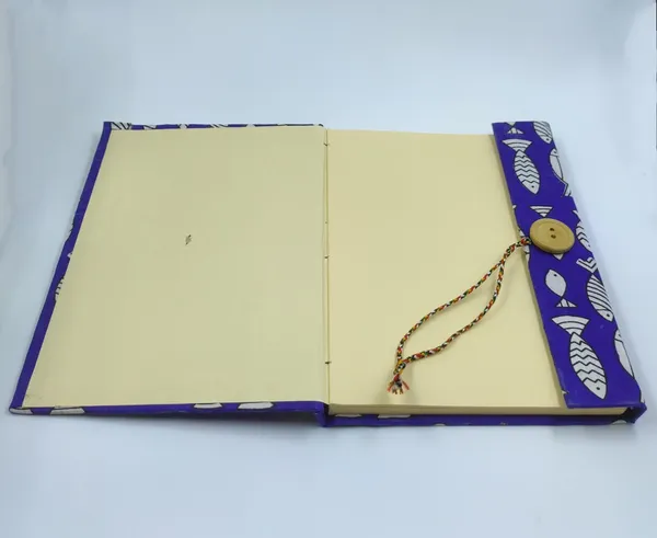 Handmade_Royal_Blue_Fish_Block_Printed_Fabric_Cover_Notebook