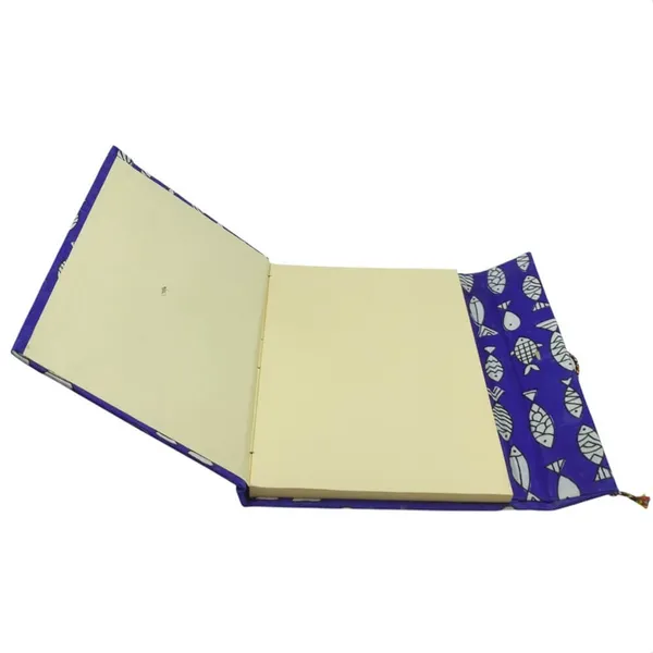 Handmade_Royal_Blue_Fish_Block_Printed_Fabric_Cover_Notebook