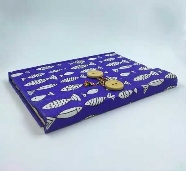 Handmade_Royal_Blue_Fish_Block_Printed_Fabric_Cover_Notebook