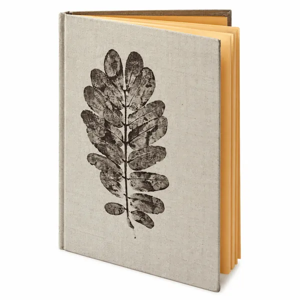 Handmade_Ecoprint_Fabric_Cover_Notebook(Grey)