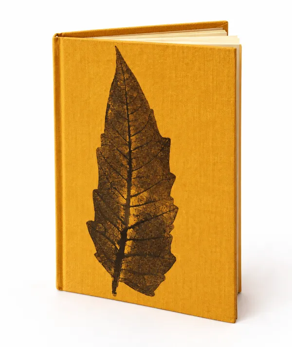 Handmade_Ecoprint_Fabric_Cover_Notebook(Mustard_Yellow)
