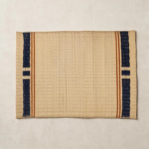 Madurkathi_Indigo_Line_Pattern_Placemats(Set_Of_4)