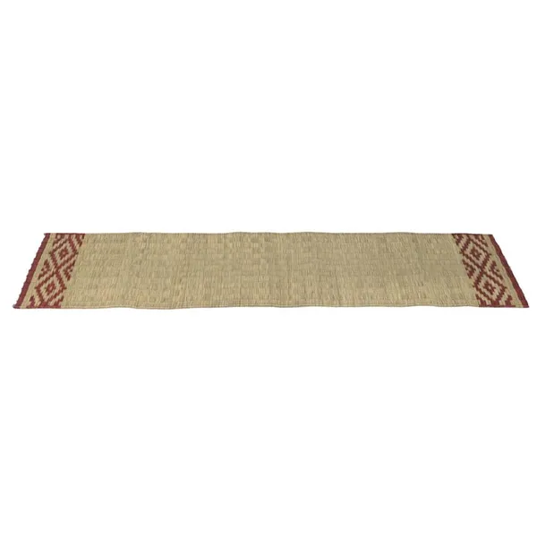 Madurkathi_Table_Runner_For_Dining_Table|Heat_Resistant_Long_Mat_Made_With_Handwoven_Natural_Fiber|_Maroon_Border_Design|_Rustic_Decor_For_4-6_Seater_Dining_Tables,_Pack_Of_1,_‎13"/54"