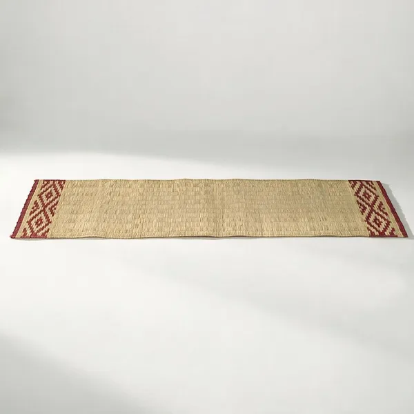 Madurkathi_Table_Runner_For_Dining_Table|Heat_Resistant_Long_Mat_Made_With_Handwoven_Natural_Fiber|_Maroon_Border_Design|_Rustic_Decor_For_4-6_Seater_Dining_Tables,_Pack_Of_1,_‎13"/54"