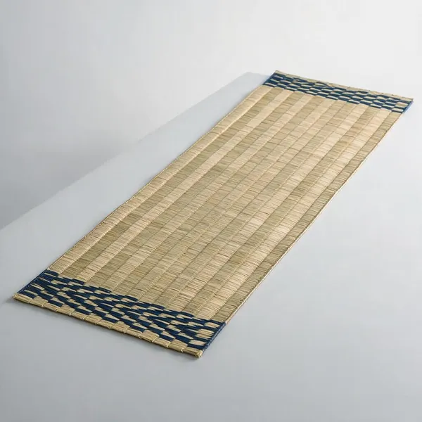 Madurkathi_Table_Runner_For_Dining_Table|Heat_Resistant_Long_Mat_Made_With_Handwoven_Natural_Fiber|_Indigo_Border_Design|_Rustic_Decor_For_4-6_Seater_Dining_Tables,_Pack_Of_1,_‎13"/54"