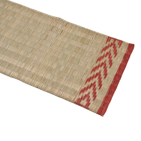 Madurkathi_Table_Runner_For_Dining_Table|Heat_Resistant_Long_Mat_Made_With_Handwoven_Natural_Fiber|_Maroon_Leaf_Border_Design|_Rustic_Decor_For_4-6_Seater_Dining_Tables,_Pack_Of_1,_‎13"/54"