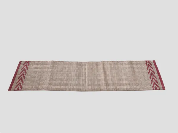 Madurkathi_Table_Runner_For_Dining_Table|Heat_Resistant_Long_Mat_Made_With_Handwoven_Natural_Fiber|_Maroon_Leaf_Border_Design|_Rustic_Decor_For_4-6_Seater_Dining_Tables,_Pack_Of_1,_‎13"/54"