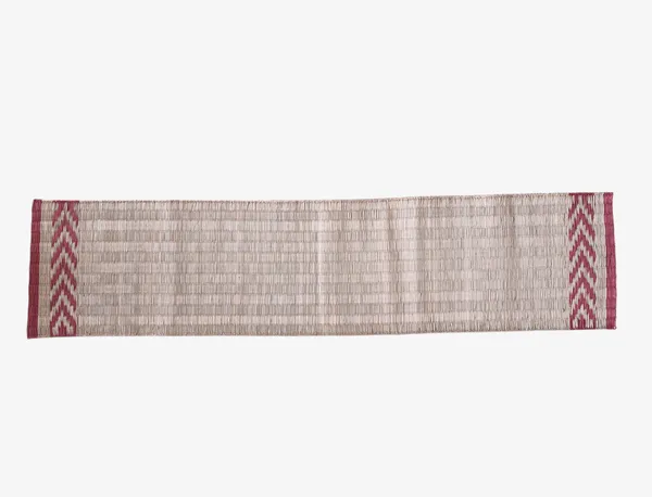 Madurkathi_Table_Runner_For_Dining_Table|Heat_Resistant_Long_Mat_Made_With_Handwoven_Natural_Fiber|_Maroon_Leaf_Border_Design|_Rustic_Decor_For_4-6_Seater_Dining_Tables,_Pack_Of_1,_‎13"/54"
