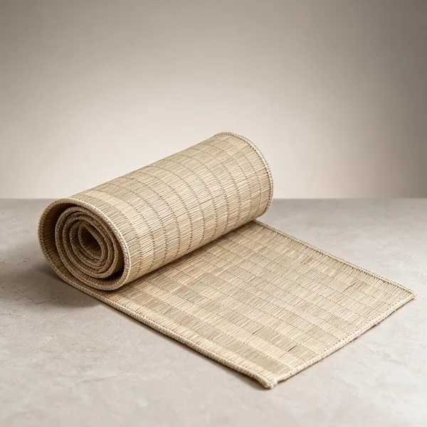 Plain_Madurkathi_Table_Runner_For_Dining_Table|Heat_Resistant_Long_Mat_Made_With_Handwoven_Natural_Fiber|_Rustic_Decor_For_4-6_Seater_Dining_Tables,_Pack_Of_1,_‎13"/54"