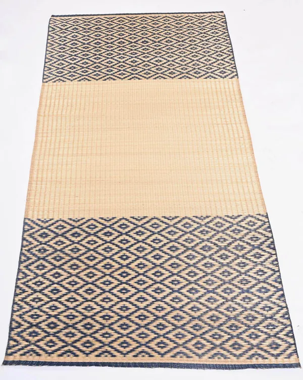 Handcrafted_7_Count_Indigo-Natural_Madurkathi_Floor_Mat|_6Ftx3Ft_Mat