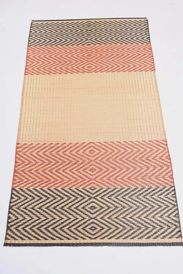 Handcrafted_7_Count_Red-Black-Natural_Stripes_Madurkathi_Floor_Mat|_6Ftx3Ft_Mat