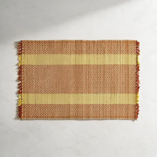 Set_Of_6_Madurkathi_Placemats_–_Handwoven_Natural_River_Grass_Dining_Mats,_Heat-Resistant_&_Eco-Friendly,_Rustic_Twig_&_Thread_Design,_Gi-Tagged_Artisan_Craft(Brown-Yellow)|12"/18"