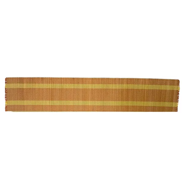 Madurkathi_Table_Runner_12"×60"_–_Handwoven_Natural_River_Grass_(Twig_&_Thread_Weave),_Heat-Resistant_&_Eco-Friendly,_Rustic_Bengal_Artisan_Décor(Brown-Yellow)