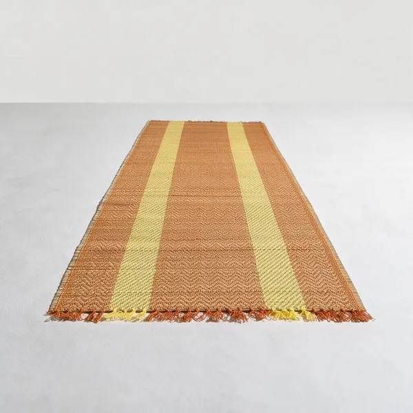 Madurkathi_Table_Runner_12"×60"_–_Handwoven_Natural_River_Grass_(Twig_&_Thread_Weave),_Heat-Resistant_&_Eco-Friendly,_Rustic_Bengal_Artisan_Décor(Brown-Yellow)