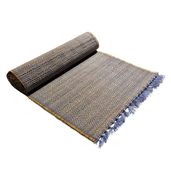 Madurkathi_Table_Runner_12"×60"_–_Handwoven_Natural_River_Grass_(Twig_&_Thread_Weave),_Heat-Resistant_&_Eco-Friendly,_Rustic_Bengal_Artisan_Décor(White)