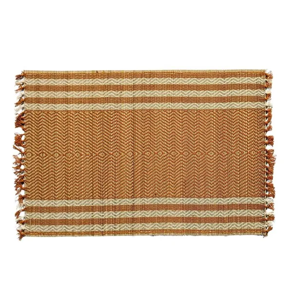 Set_Of_6_Madurkathi_Placemats_–_Handwoven_Natural_River_Grass_Dining_Mats,_Heat-Resistant_&_Eco-Friendly,_Rustic_Twig_&_Thread_Design,_Gi-Tagged_Artisan_Craft(Brown-White)|12"/18"