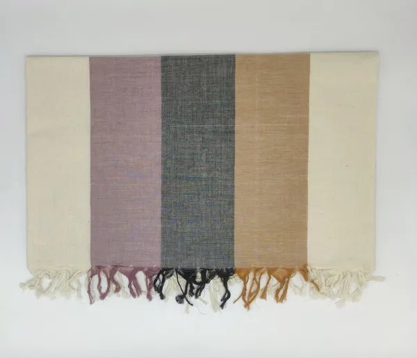 Handwoven_Off_White_80-Count_Khadi_Table_Cloth_With_3_Natural_Dye_Stripes(6_Seater)