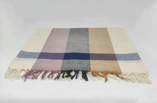 Handwoven_Off_White_80-Count_Khadi_Table_Cloth_With_Natural_Dye_Stripes(4_Seater)