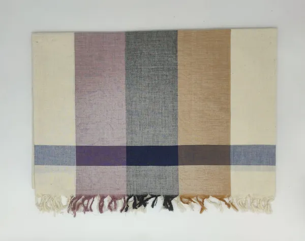 Handwoven_Off_White_80-Count_Khadi_Table_Cloth_With_Natural_Dye_Stripes(4_Seater)