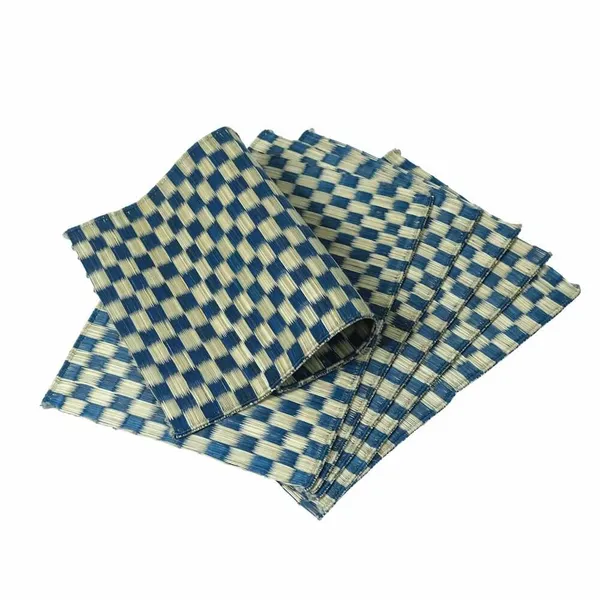 Madurkathi_Dining_Table_Mat|_Natural_Fibre_Placemats_Set_Of_6|_Heat_Resistant_Non-Slip_Table_Placemats|_Indigo_Chequered_Handwoven_Dinner_Table_Mats|_Rustic_Home_Decor