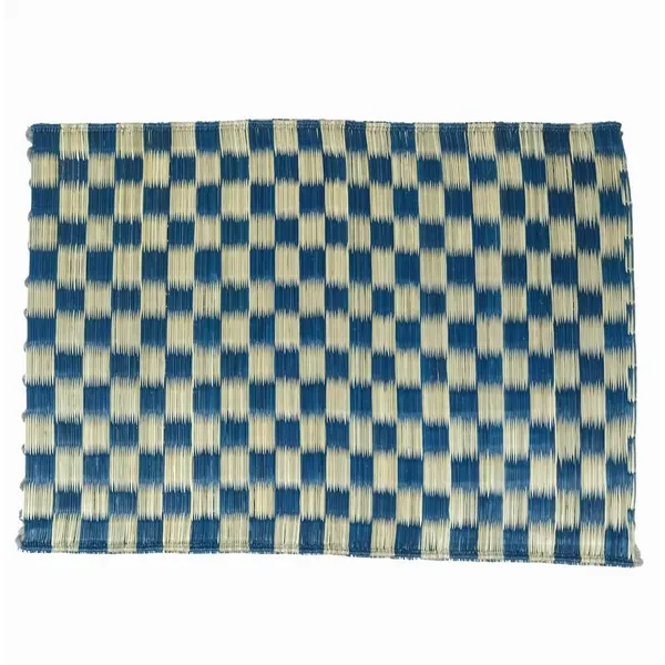 Madurkathi_Dining_Table_Mat|_Natural_Fibre_Placemats_Set_Of_6|_Heat_Resistant_Non-Slip_Table_Placemats|_Indigo_Chequered_Handwoven_Dinner_Table_Mats|_Rustic_Home_Decor