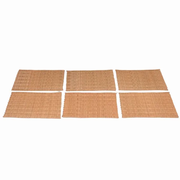 Madurkathi_Dining_Table_Mat|_Natural_Fibre_Placemats_Set_Of_6|_Heat_Resistant_Non-Slip_Table_Placemats|_Handwoven_Dinner_Table_Mats_With_Indigo_Leaf_Pattern|_Rustic_Home_Decor