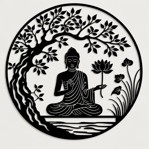 Mild_Steel_Spiritual_Buddha_Tree_Of_Life_Round_Wall_Art