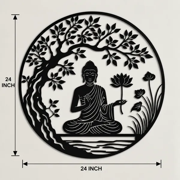 Mild_Steel_Spiritual_Buddha_Tree_Of_Life_Round_Wall_Art