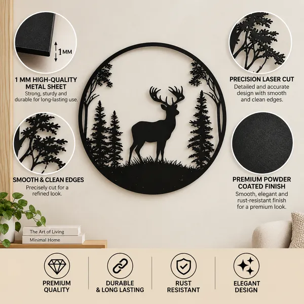 Mild_Steel_Contemporary_Deer_Silhouette_Round_Wall_Art