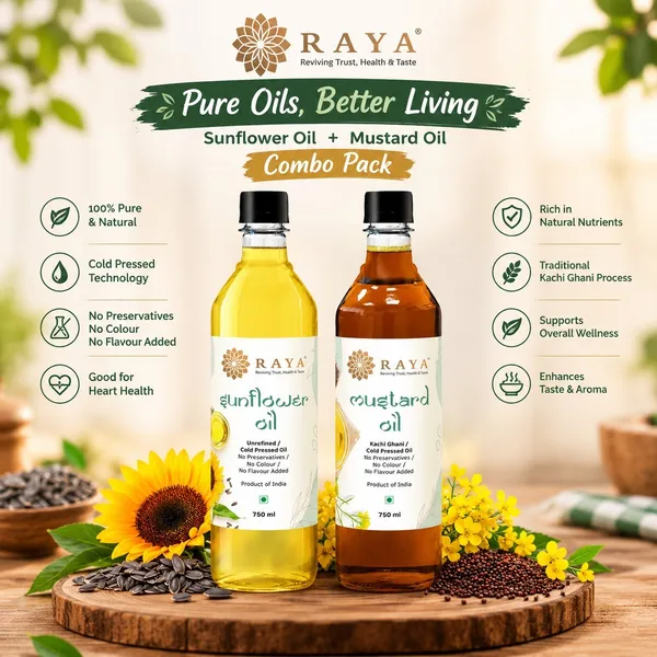RAYA_Sunflower_Oil_and_Mustard_Oil_Combo_Pack_of_2_(750_ml_Each)